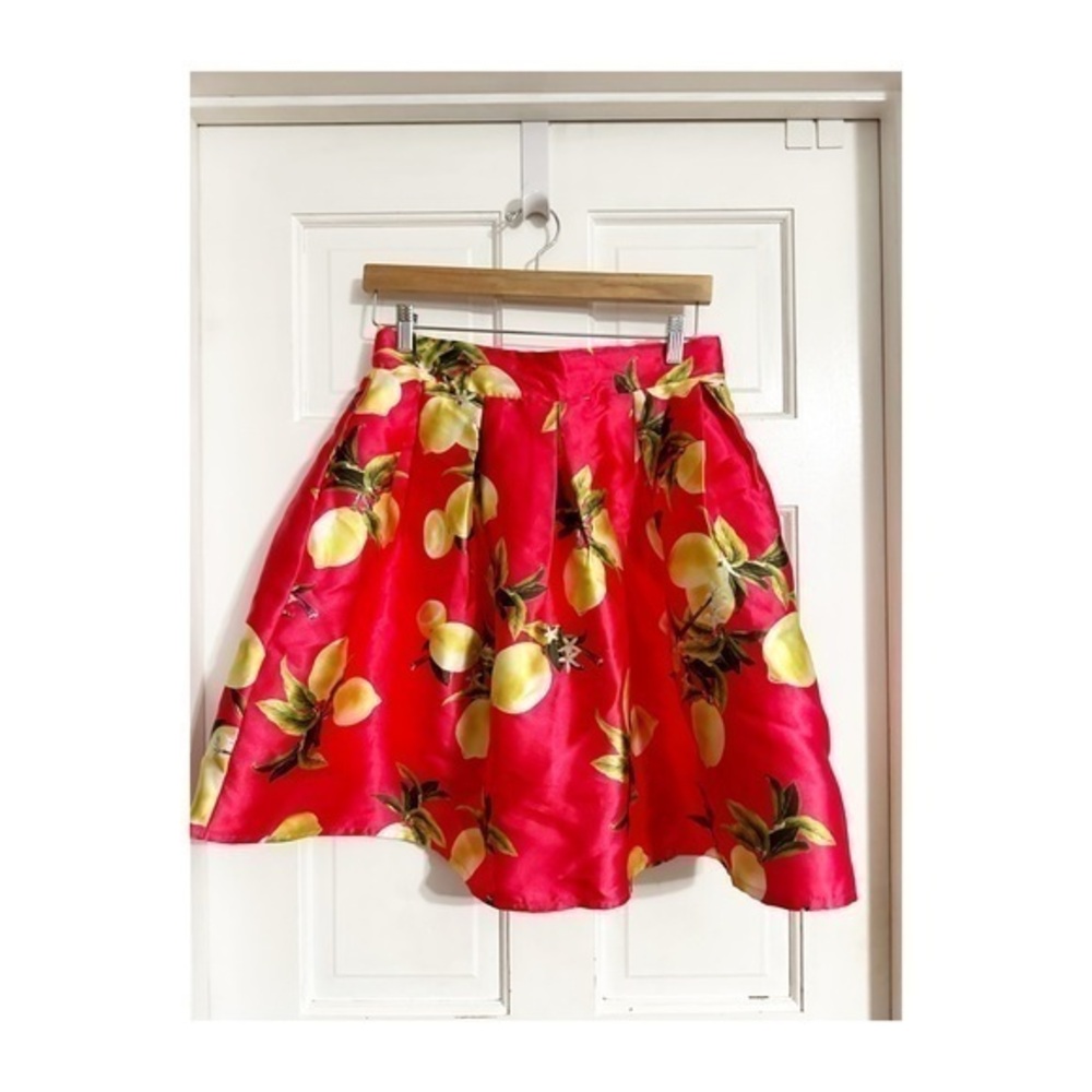 Hesperus Red Lemons Floral Skirt NWT Sz L